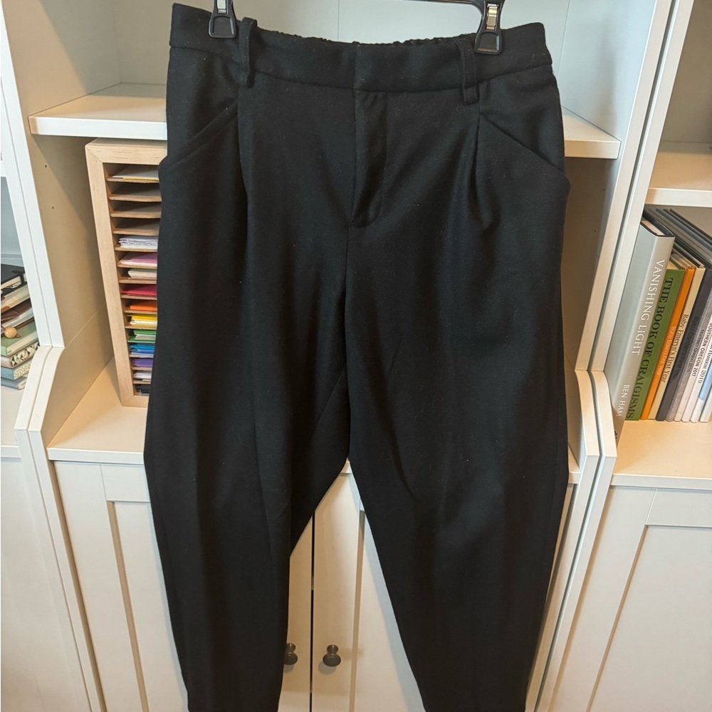 Banana Republic Black Wool Tapered Pant